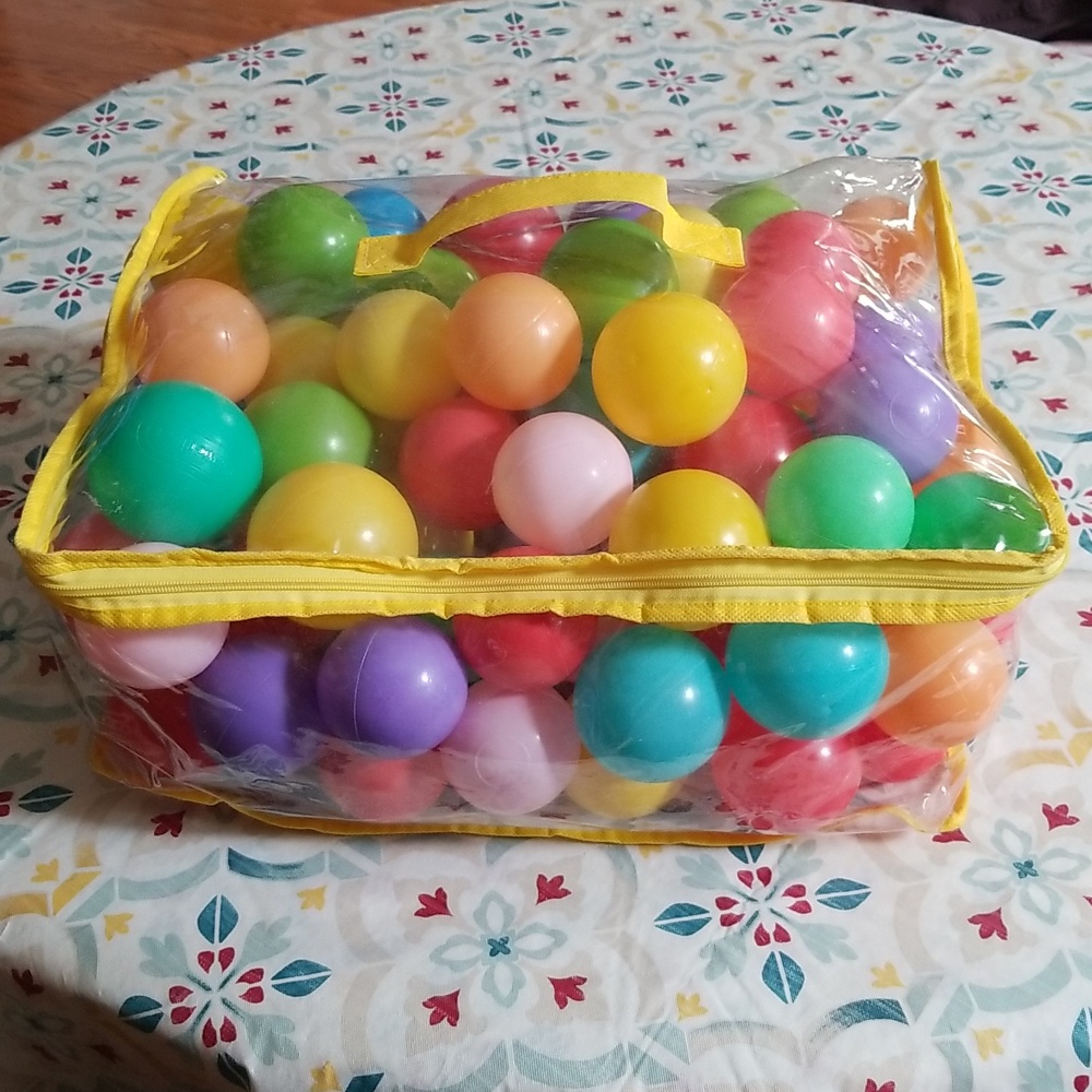 Colorful Kids' Play Balls in Clear Carry Bag